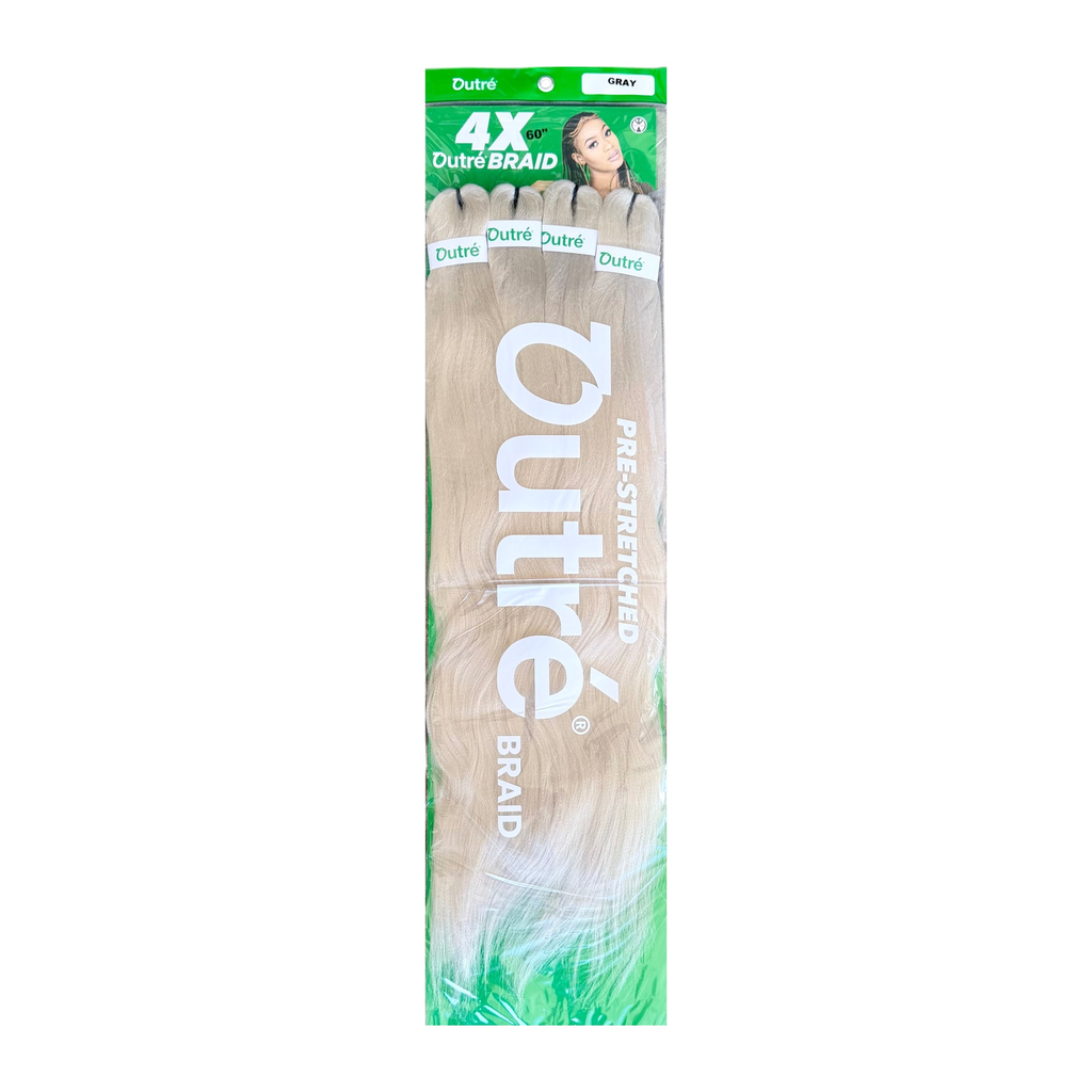 4x Outré Braid Pre-Stretched 60" Col.Pastel Grey