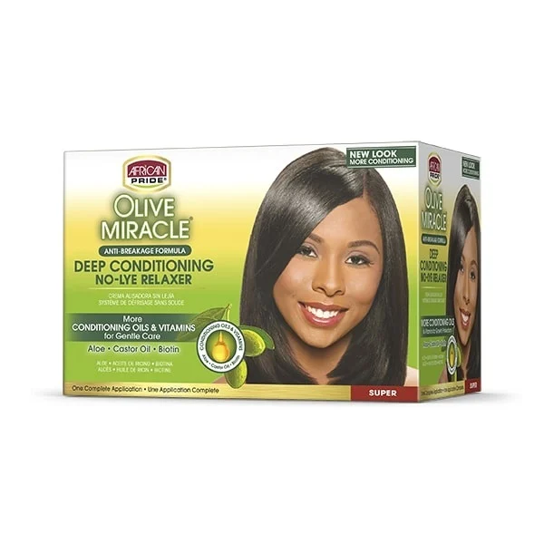African Pride Olive Miracle Deep Conditioning No-Lye Relaxer SUPER