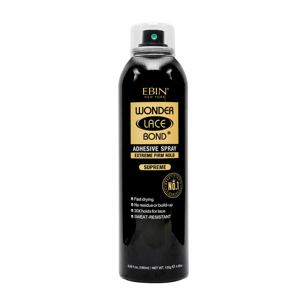 Ebin Wonder Lace Bond Wig Adhesive Spray Extreme Firm Hold Black-180ml
