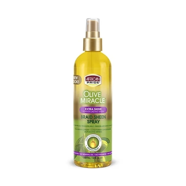 African Pride - Olive Miracle Extra Shine Braid Spray - 12oz