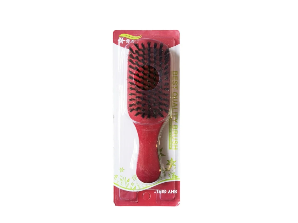 Wooden Hair Brush Shy Girl