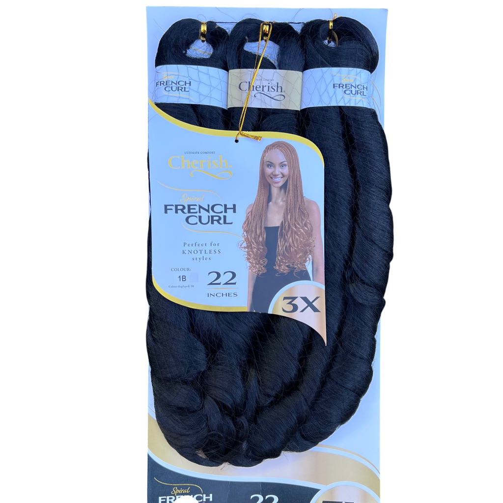 Cherish Bulk Spiral French Curl 22" Col.1B