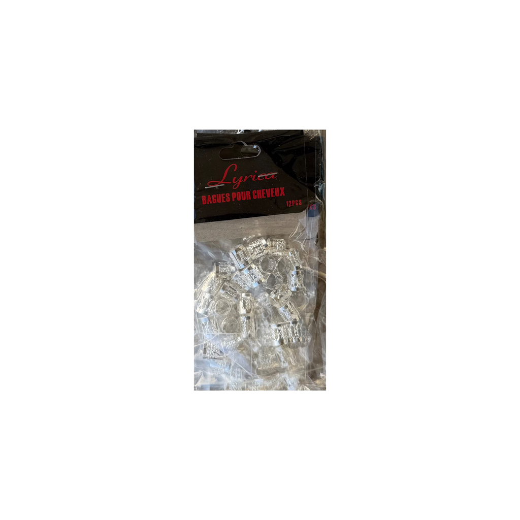 Lyrica Metal hair Rings Silver 12 Pack