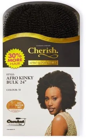 [CHE2613] Cherish Bulk Afro Kinky Bulk 24" 1B